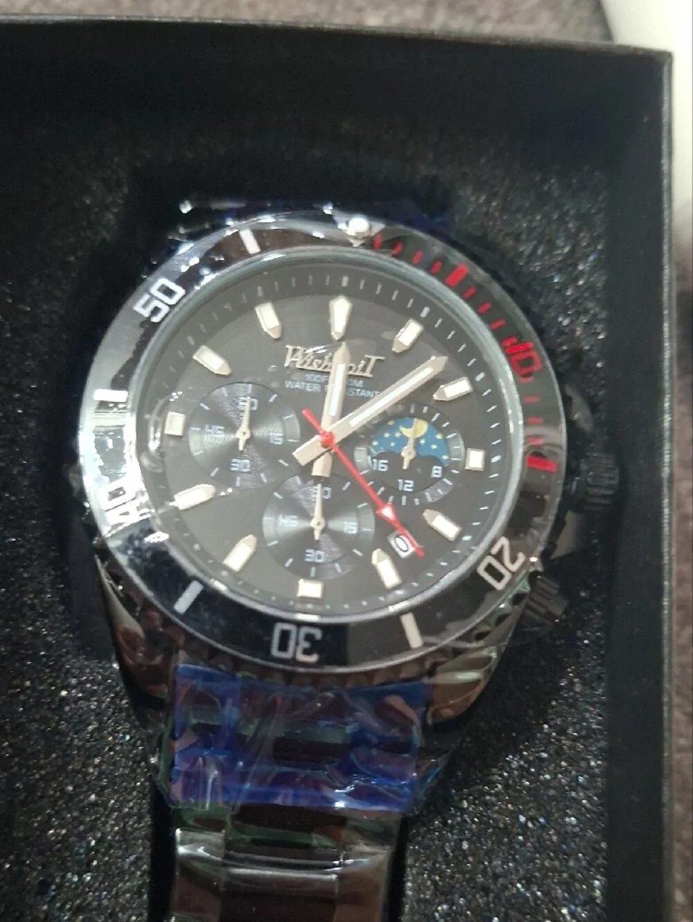 Black Men's Wristwatch with Metal Bracelet - WISHDTIL